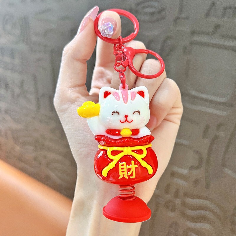 创意卡通小动物摇摇乐钥匙扣可爱包包配饰车载摆件小礼品挂件批发|undefined