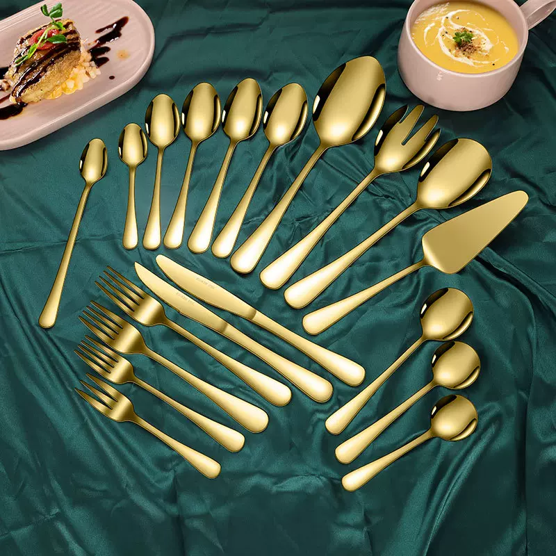 跨境不锈钢刀叉勺餐具套装家用烘焙蛋糕铲酒店西餐厅汤匙牛排刀叉