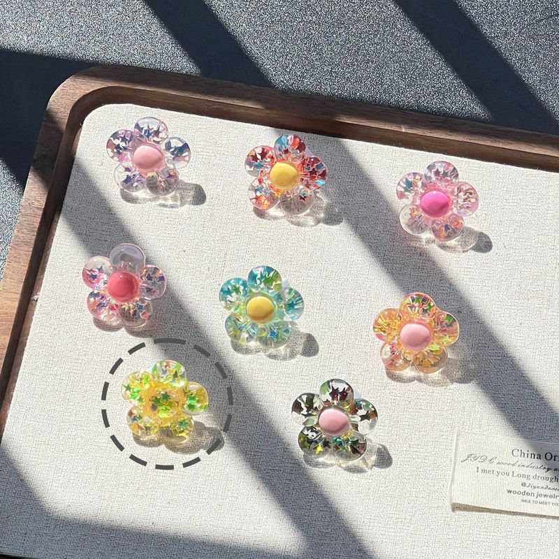 透明亮片五瓣花鞋带扣水晶亮片花鞋花儿童鞋子饰品德训鞋DIY装饰|undefined