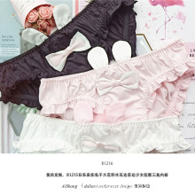 81216S女内裤俏丽人气推荐兔耳朵性感内裤牛奶丝纯色无痕舒适透气