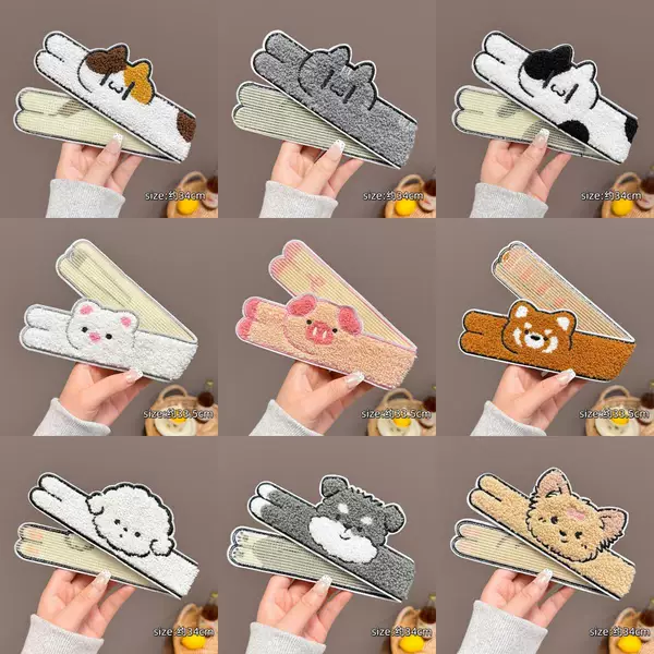 Cute cartoon animal hair clips for children, featuring a soft and adorable design, perfect for girls to use to tuck stray hairs and create a neat hairstyle without leaving marks. These sweet hair accessories are a must-have for organizing messy hair