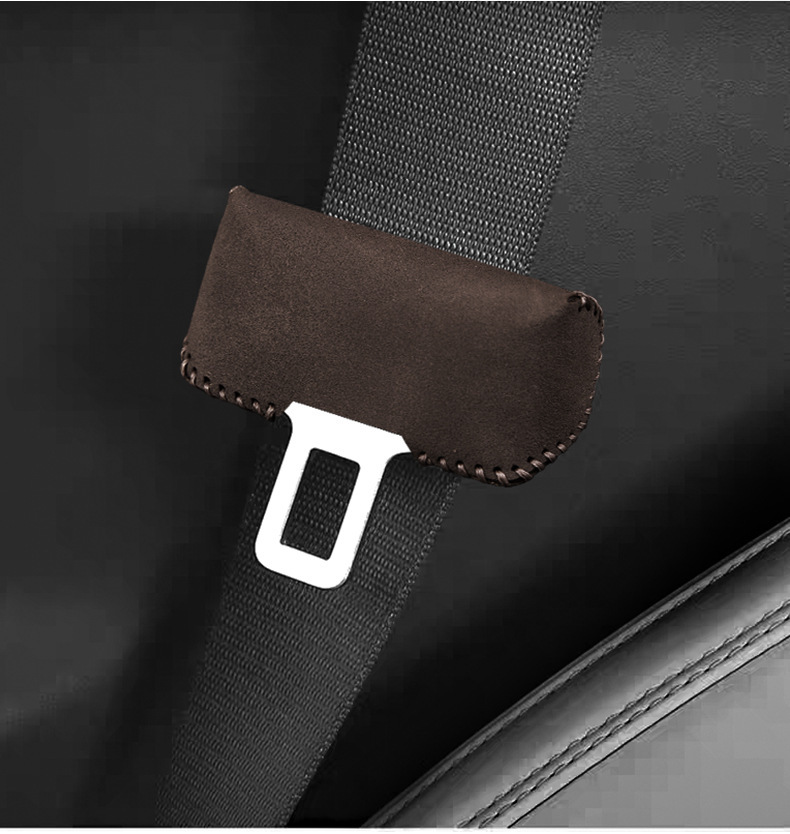 Cross-Border Customizable Logo to Reduce Noise, Suede Leather Seat Belt Buckle Protective Cover, Safety Belt Card Head, Car Interior