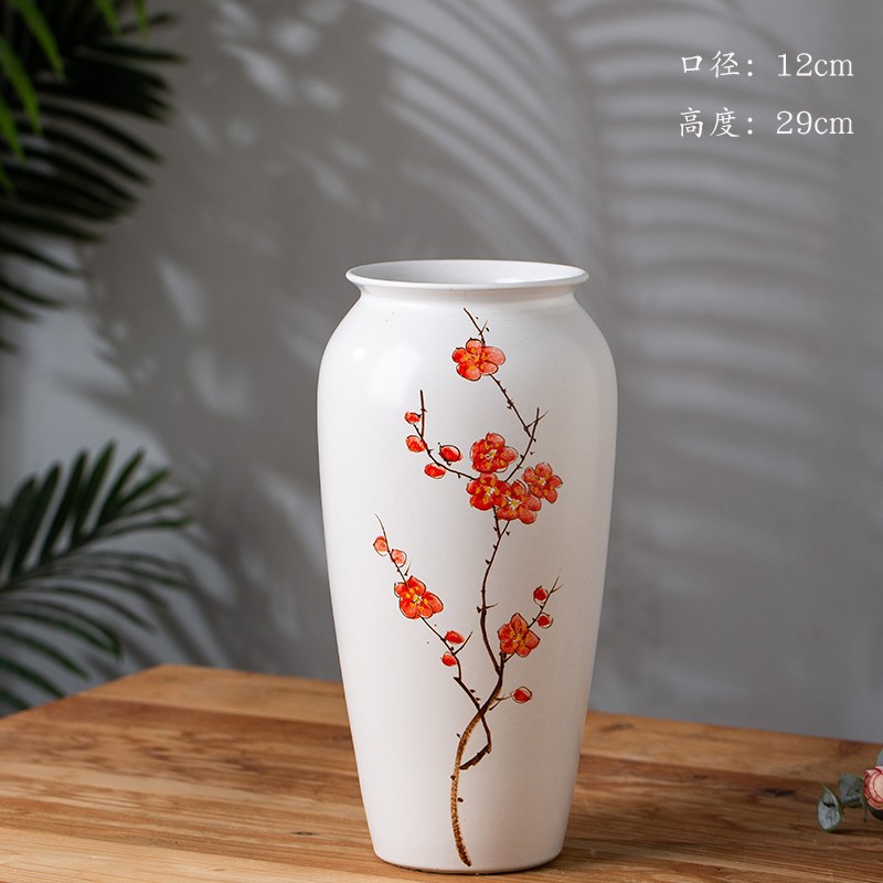 손으로 그린 빨간 매화 무 병