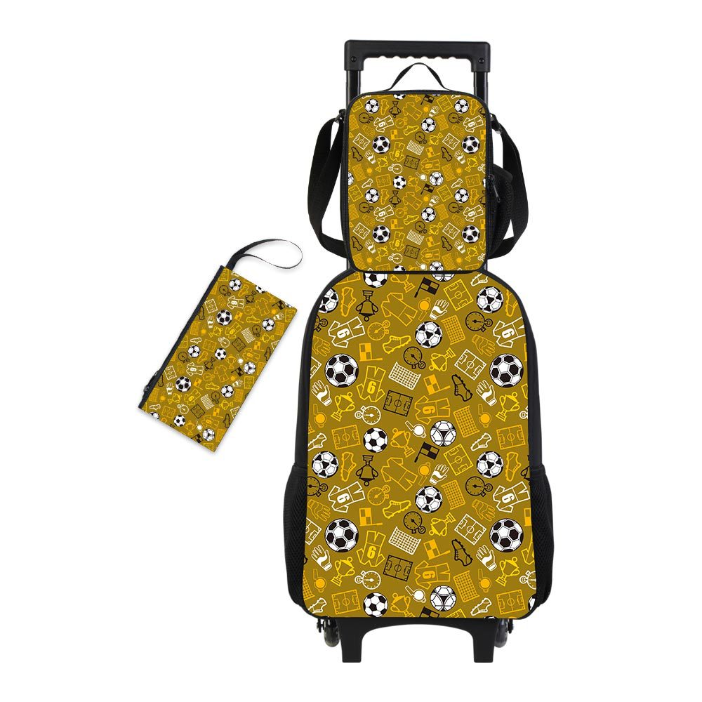 프린트 축구 트롤리 백팩 3종 세트