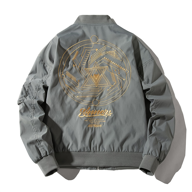 Trendige bestickte fliegende Frühlings- und Herbst-neue Baseball-Anzug-Mode-beiläufige lose Manteljacke für Männer_voghion.com