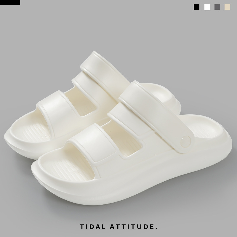 Zapatillas de suela gruesa para hombre con sentido de la mierda, tendencia y todo fósforo, se puede conducir con suela blanda, zapatillas de verano de alta elasticidad, zapatillas de playa