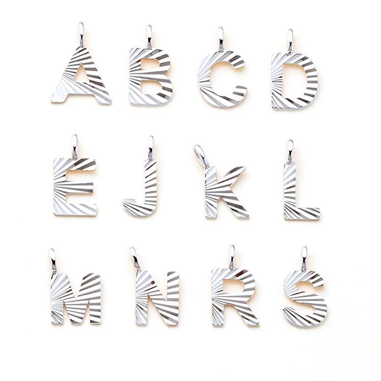7g Weight 0.05µm-0.08µm Gold Plating Thickness 1 Piece Stainless Steel PVD Coated 14K Gold Real Gold Plated Letter Pendant Charms