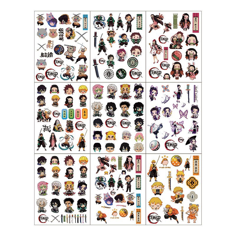 Cross-border special for ghost blade tattoo stickers charcoal Zhilang you beans same Q version Ghost Blade anime tattoo stickers Cross-border special for ghost blade tattoo stickers charcoal Zhilang you beans same Q version Ghost Blade anime tattoo stickers