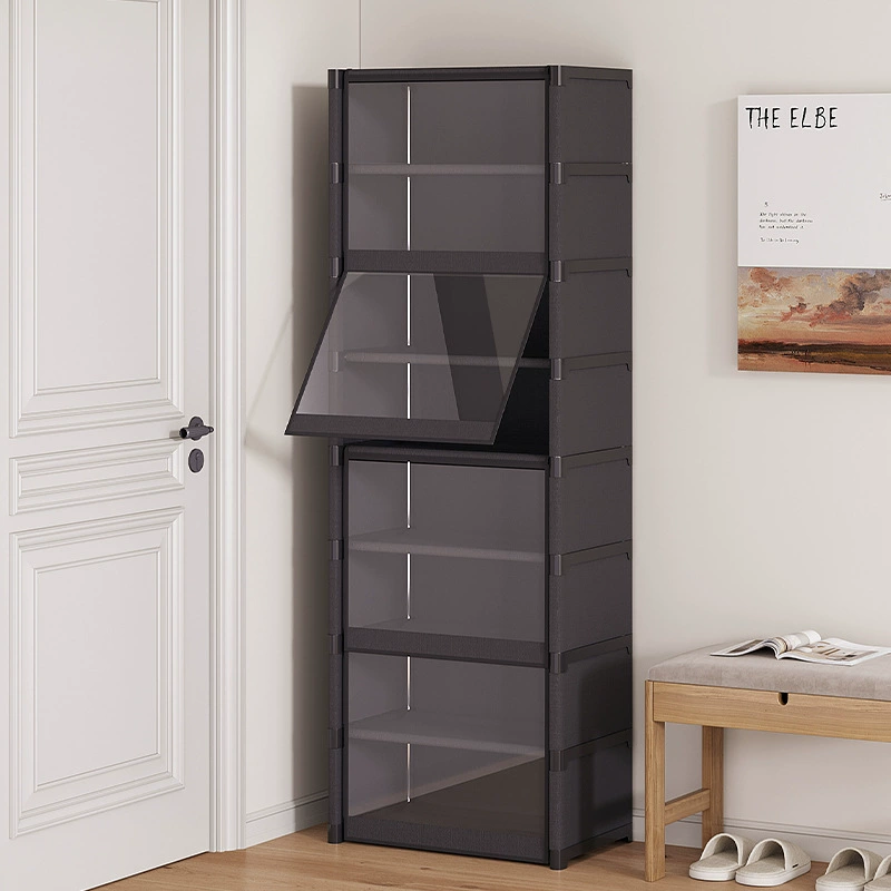 Полка для обуви, многослойная бытовая дверная, прочная и долговечная, пылезащитная, прозрачная, стеллаж для хранения обуви, простой шкаф для хранения обуви в общежитии