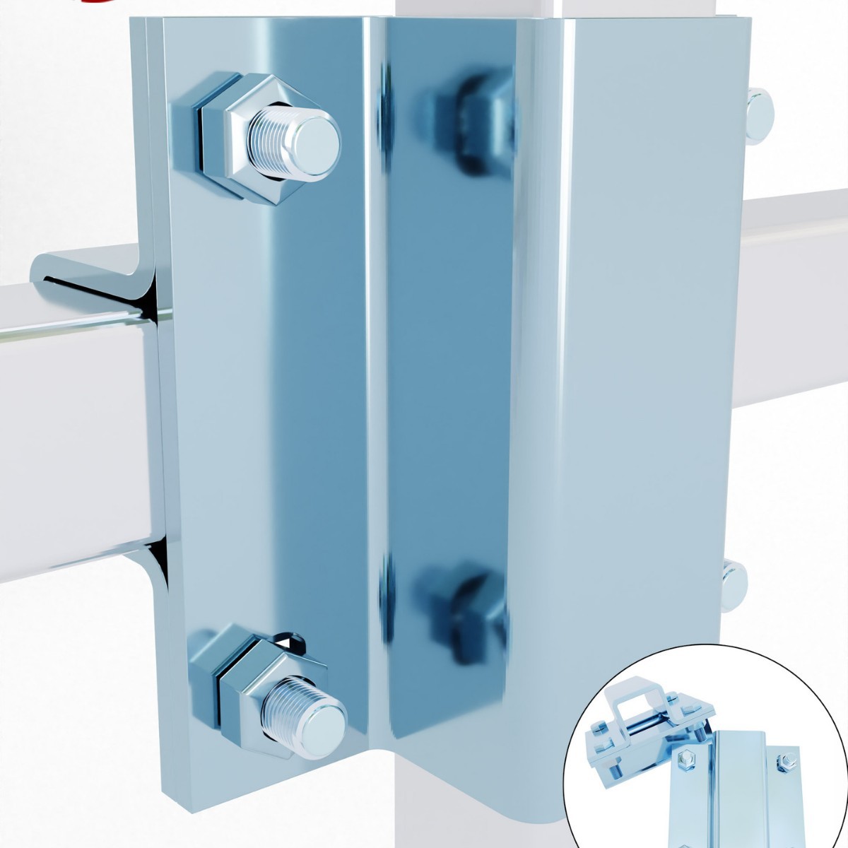 ✅✅镀锌十字交叉方管卡免焊矩形连接件方钢双U型压板抱箍固定锁