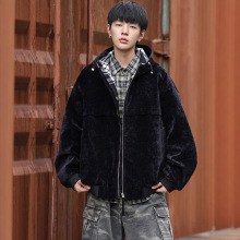 雪尼尔斜纹绒大码外套男2025秋季新款休闲百搭夹克学生宽松加大加
