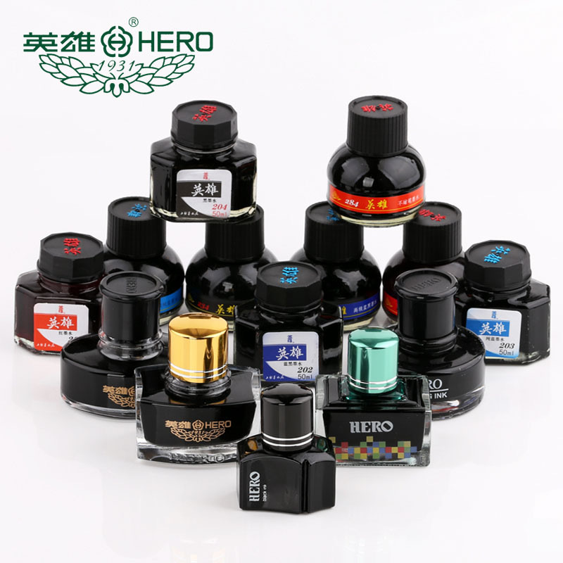 Genuine goods hero ink advanced ink 20 series non-carbon ink non-blocking pen student pen ink