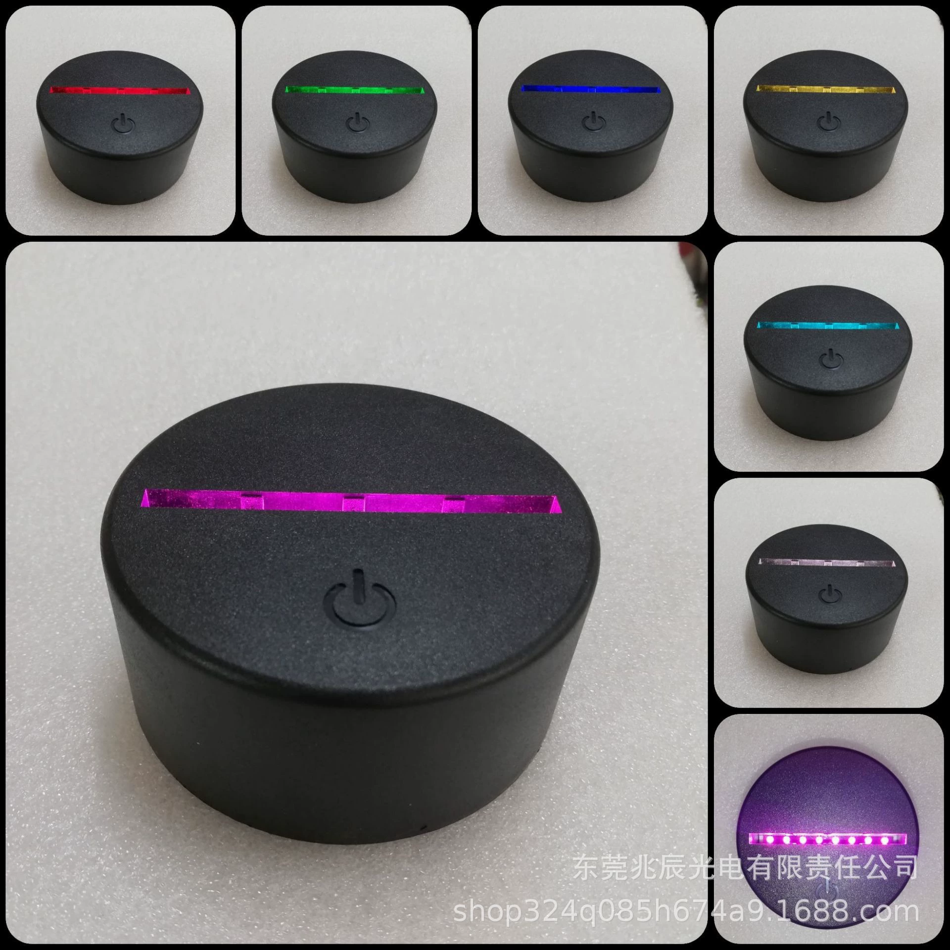 Ночник, сенсорная подзарядка, 3D, три цвета, пульт дистанционного управления