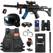 兒童小警察玩具套裝黑貓警長帽子男孩特種兵戶外特警裝備玩具槍