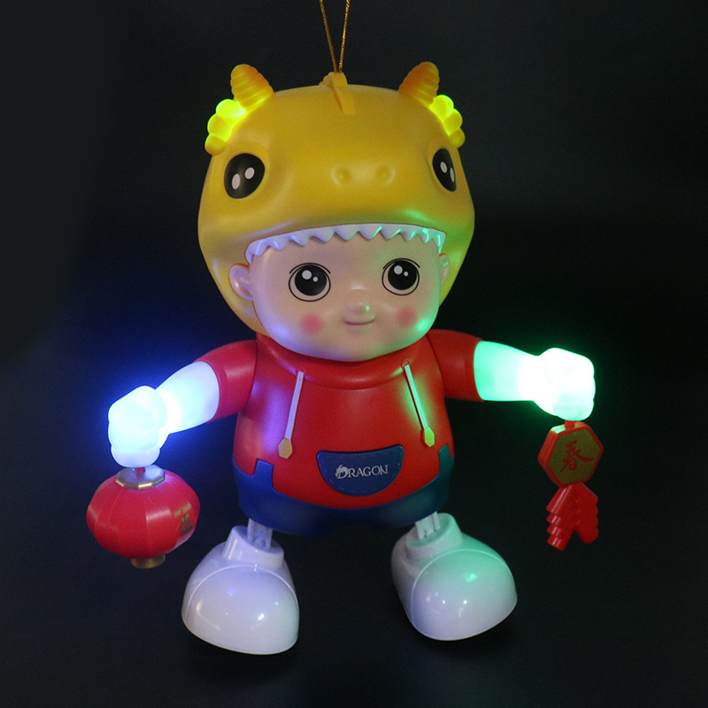 Dragón año mascota FESTIVAL DE medio otoño linterna portátil baile eléctrico tambores xiaolongbao música iluminación juguetes para niños