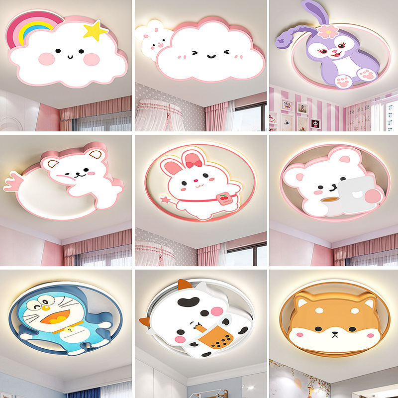 Children's Room Lamp Girls Boys Bedroom Ceiling Lamp Simple Modern Eye Protection Cartoon Cloud Lamp Princess Room Lamps