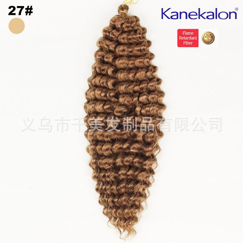欧米のアフリカの化学繊維のかつらのかぎ針の接続の髪の100% のkanekalonのカールの髪はdeep wave hairを持ちます。|undefined