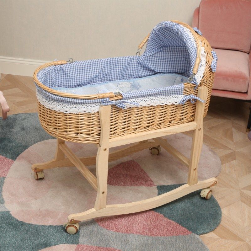 Rattan Woven Portable Baby Carrier Basket Car Sleeping Basket Child Cradle Bed Moses Rocking Nest Outdoor Baby Stroller Vintage