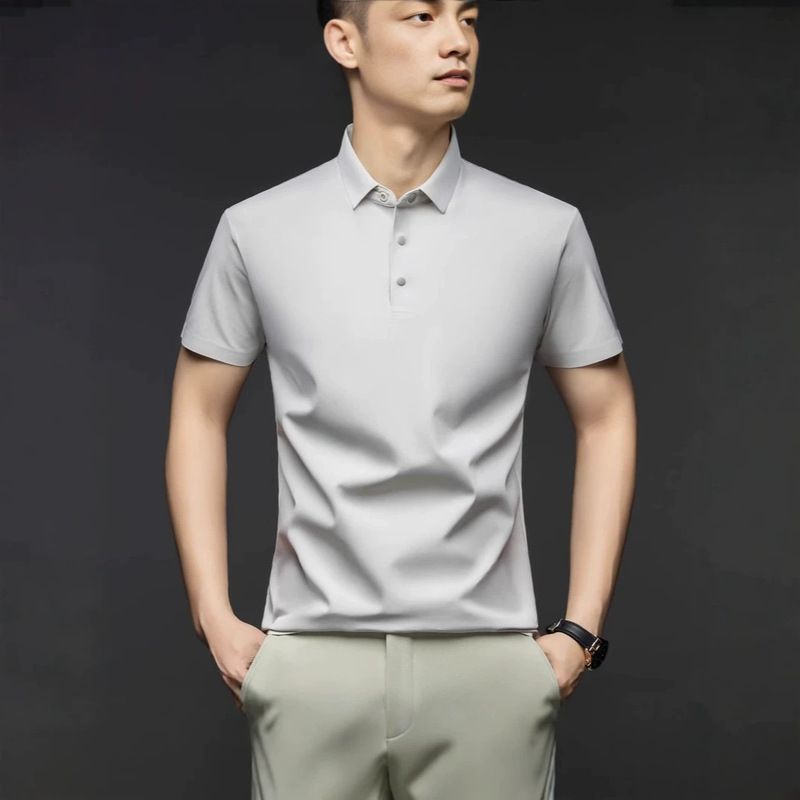 Men's 2026 Summer New Fashion Business Short-Sleeve Stylish Collared Shirt Men's Clothing Wholesale