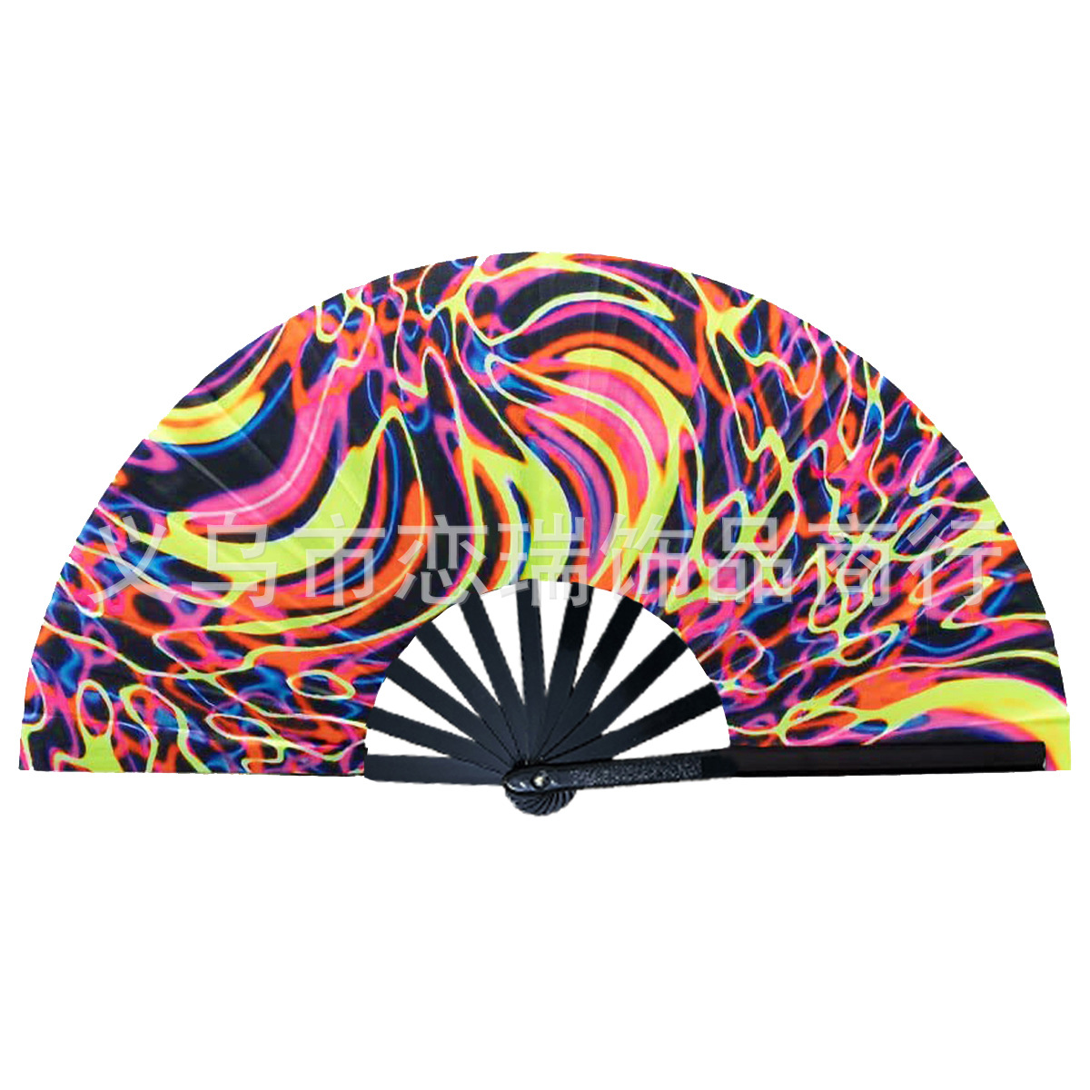 10 pulgadas 33cm dólar estadounidense euro libra ventilador impreso ventilador fluorescente plástico plegable hueso del ventilador poliéster accesorios de abanico