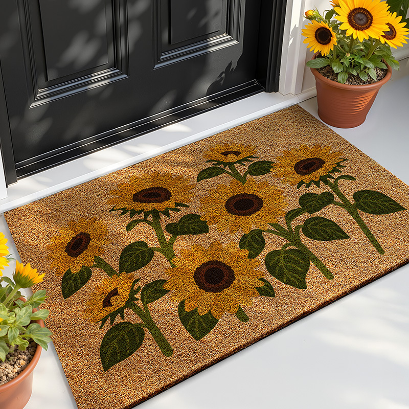 Alfombra de coco natural de fábrica directa para ventas transfronterizas, que elimina barro y polvo, antideslizante, resistente al desgaste, admite personalización y dropshipping.
