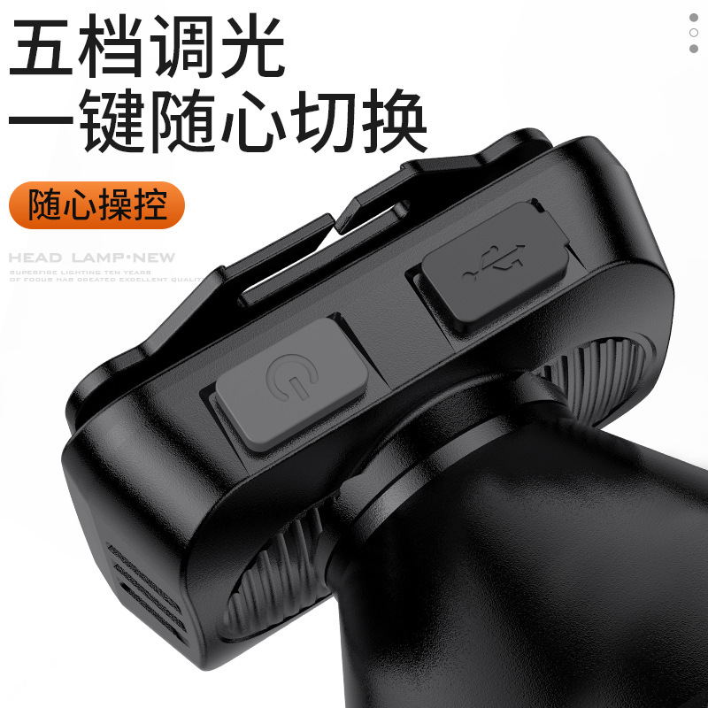 Faros Shenhuo, luz fuerte, luz de largo alcance, iluminación de minero montada en la cabeza, gran apertura, LED recargable, faros de emergencia para exteriores al por mayor