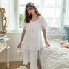 Cotton summer Japanese lace cute thin pijama for princess, with short sleeve, Korean style