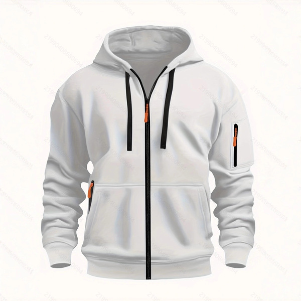 Autumn casual sweatshirt with zipper with a round collar