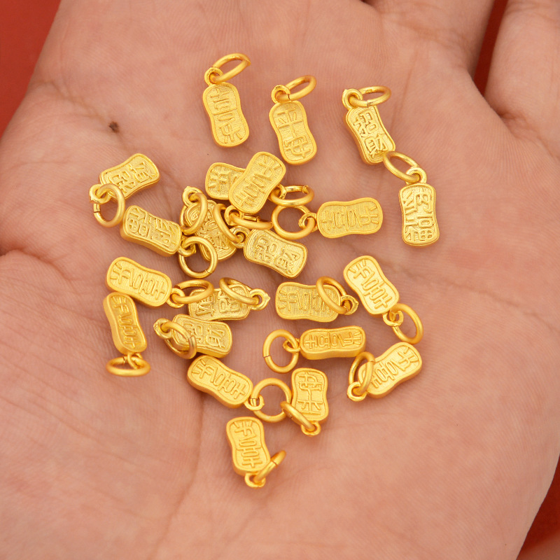 Strong Color-Retaining Sand Gold Accessories DIY Jewelry Ancient Gold Peace and Joy Fortune Pendant Bracelet Hand Rope Woven Pendant Strong Color-Retaining Sand Gold Accessories DIY Jewelry Ancient Gold Peace and Joy Fortune Pendant Bracelet Hand Rope Woven Pendant