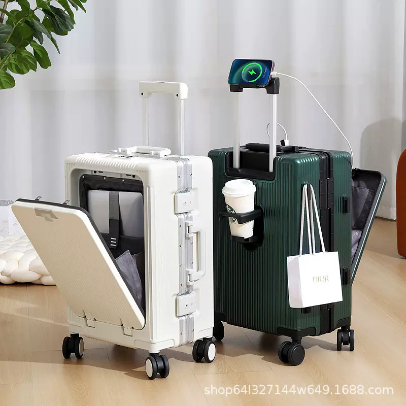 前开口多功能拉杆箱铝框高颜值行李箱男女24登机密码旅行箱子20寸