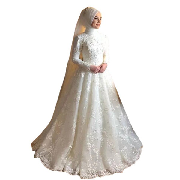 retro summer white long-sleeve for bride
