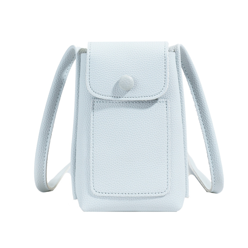Bolso de teléfono móvil de moda coreana 2025 verano nuevo bolso femenino casual con patrón de lichi bolso de hombro simple y versátil bolso de mensajero