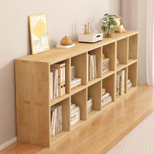 Children's Solid Wood Bookcase Bookshelf Floor-Standing Storage Rack Storage Cabinet Storage Cabinet Plaid Cabinet Kindergarten Bag Cabinet Wholesale