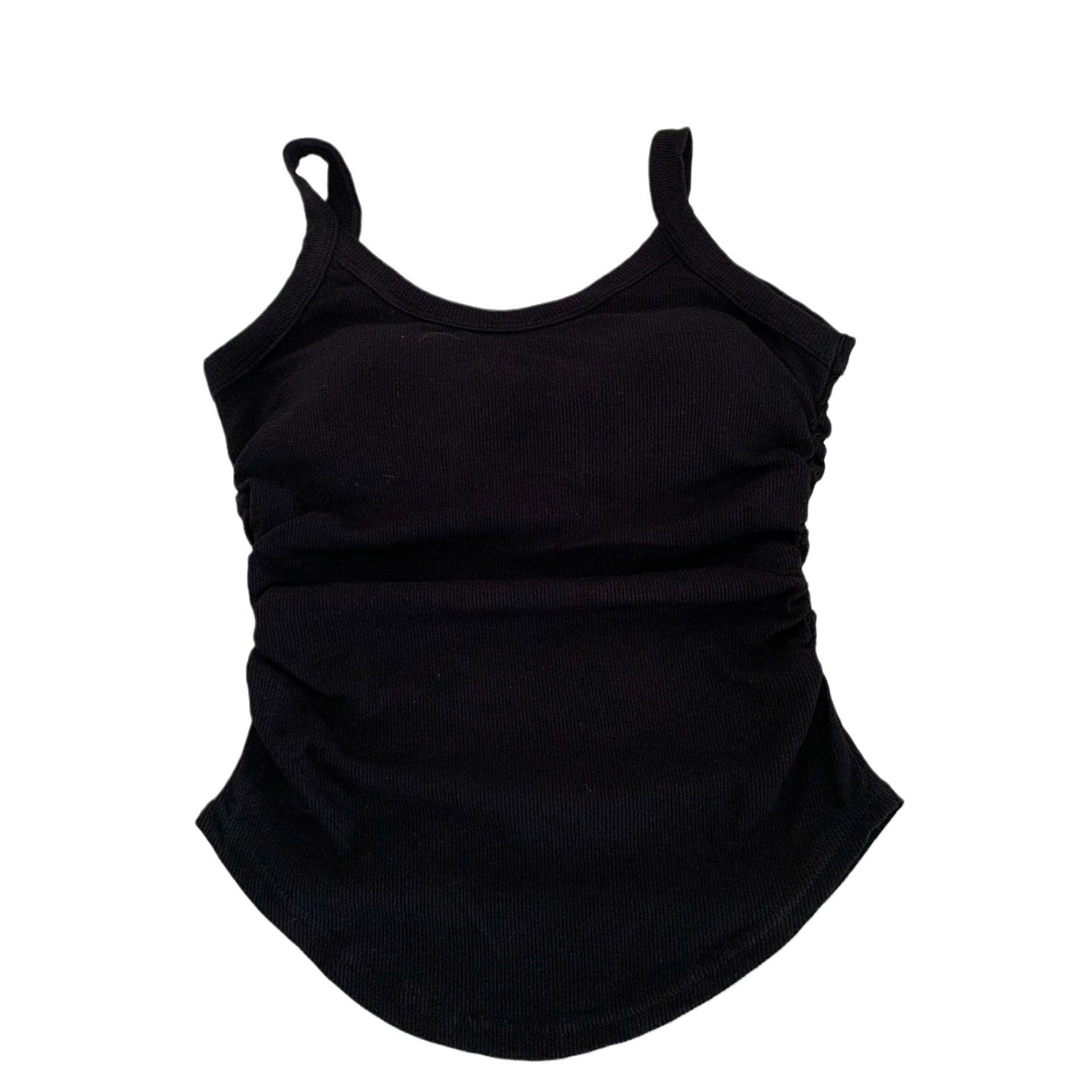 Топ-майка из велюра с подкладкой, one-size (80–130 цзинь), с чашками и поддержкой спины
