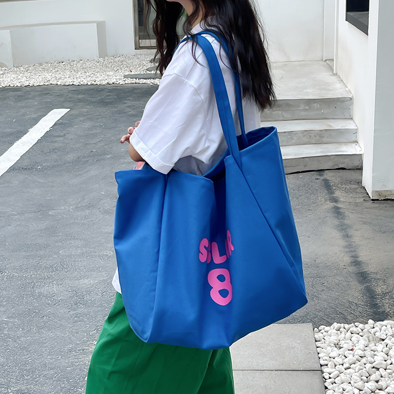 Factory Direct Sale Canvas Tote Bag 2024 New Model, Same Style as Big Brands, Color-Blocking Canvas Tote Bag, Same Style as Big Brands