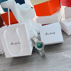 孔雀綠手錶女輕奢小眾學生手錶 新款小綠表 時尚潮流鑲鑽女士手錶