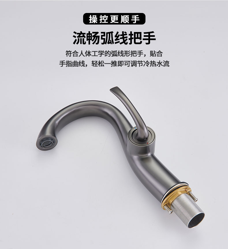 New retro faucet, household washbasin, bathroom cold and hot washbasin, black factory wholesale, cream white undefined