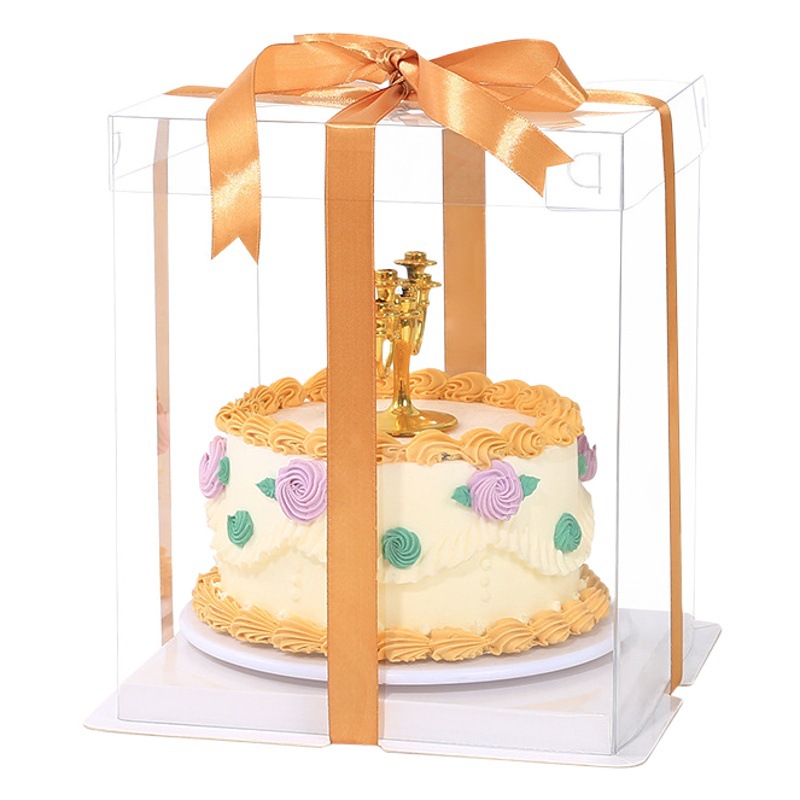 Caja de pastel cuadrada personalizada de 4 pulgadas, 6 pulgadas, 8 pulgadas, 10 pulgadas, 12 pulgadas, caja de embalaje de una sola capa y doble capa, caja de embalaje de pastel para hornear