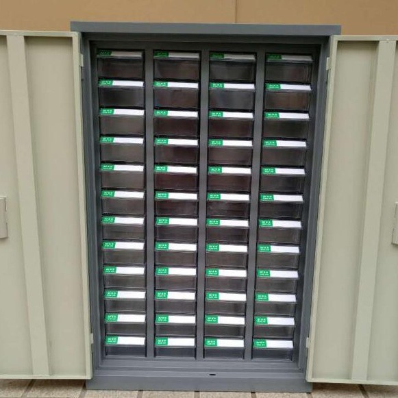 1412-D零件柜 48抽屉双门附锁零件柜 48抽门带锁铁皮柜