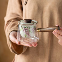 釉下彩耐高温玻璃侧把壶单壶泡茶家用女士陶瓷内胆过滤功夫茶具