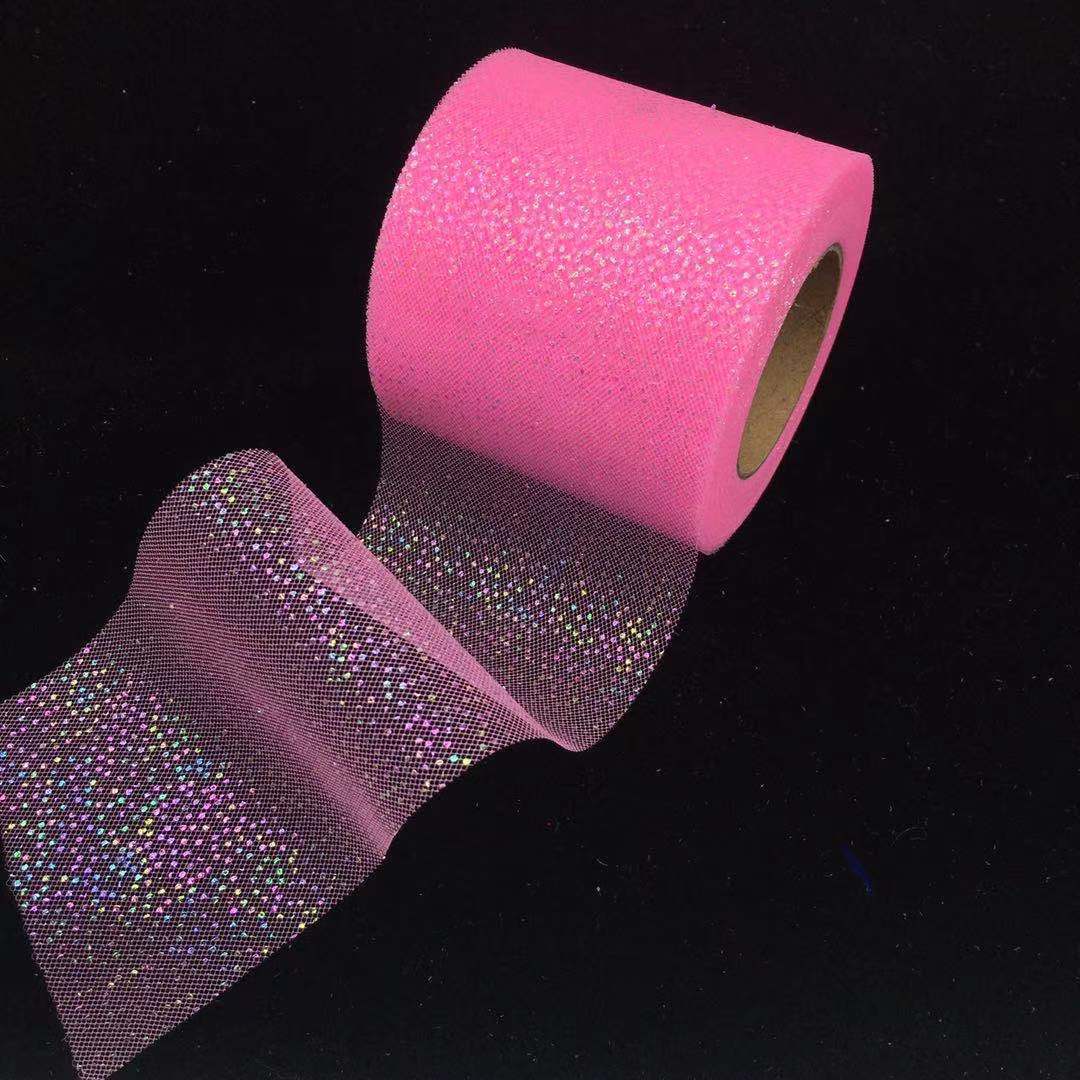 5 yardas/paquete colorido gradiente plata puntos tul cinta DIY muñeca hilo accesorios de pelo arco zapatos flor cinta