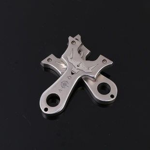 Slingshot stainless steel with laser with flat rubber bands, 70mm, print