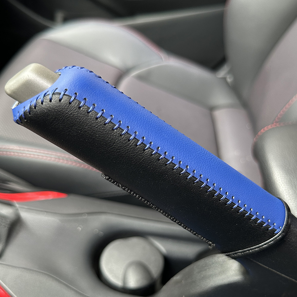 Car handbrake cover, universal model for cross-border cars, hand-stitched leather brake lever decorative protective cover, gear shift cover