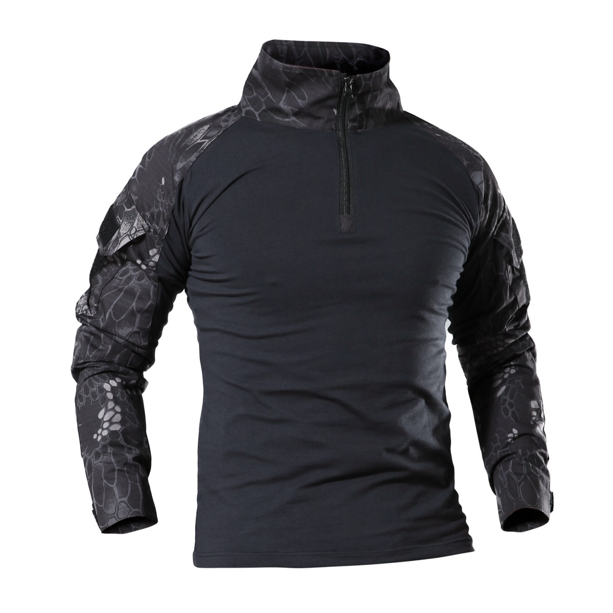 Transfronterizos al aire libre tácticas negras 2 uniformes ranas hombres fanáticos del ejército del cuerpo delgado rápidamente secado ropa de ranas chaqueta de entrenamiento camisa de manga larga