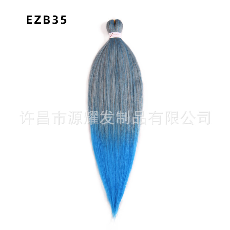 Peluca EZ cabello esponjoso y suave de fibra química trenza grande 26 pulgadas 90g pvc bicolor retardante de llama seda de baja temperatura trenza grande