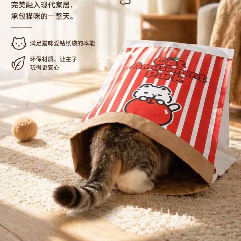 고양이 둥지 봉지 고양이 장난감 답답함 해소 귀여운 애완동물 고양이 개