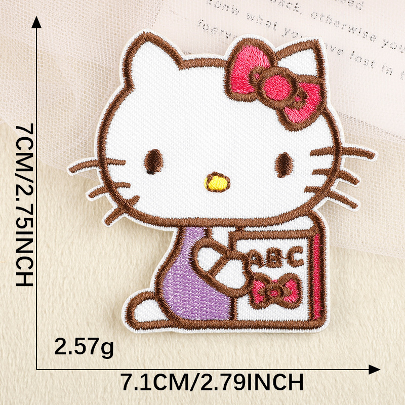 漫画子猫刺繍ステッカーアニメ自己粘着外国貿易パッチステッカー衣類アクセサリー diy アクセサリー工場既製布ステッカー|undefined