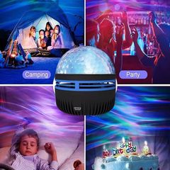 跨境水波紋激光投影燈LED星空滿天星創意氛圍插電氛圍投影小夜燈