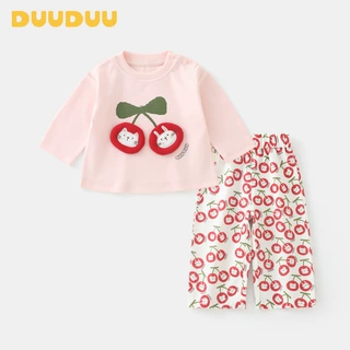 DUUDUU秋装2025韩式多巴胺穿搭宝宝服装儿童衣服a类女孩女童套装
