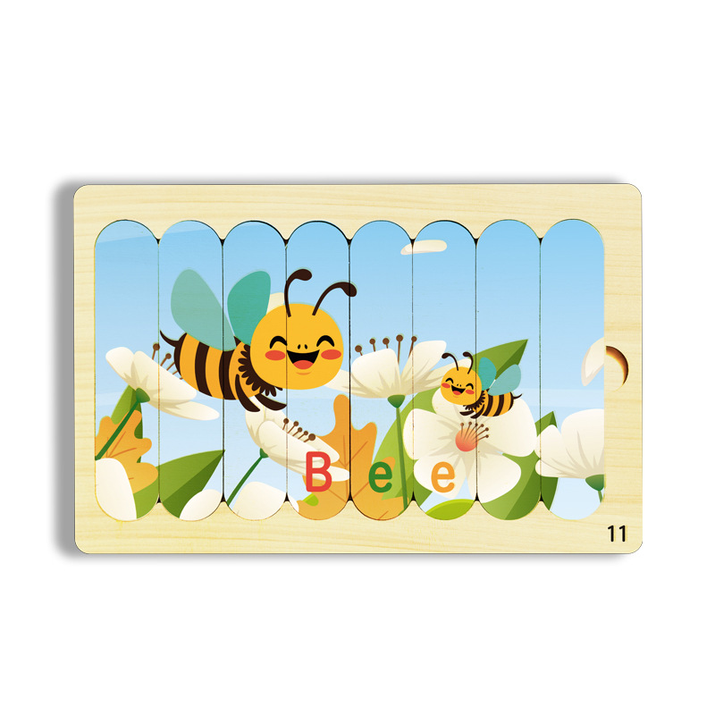 Niños barras de helado de madera puzzle de pensamiento lógico 3 + puzzle infantil de educación temprana divertido puzzle de barra de iluminación